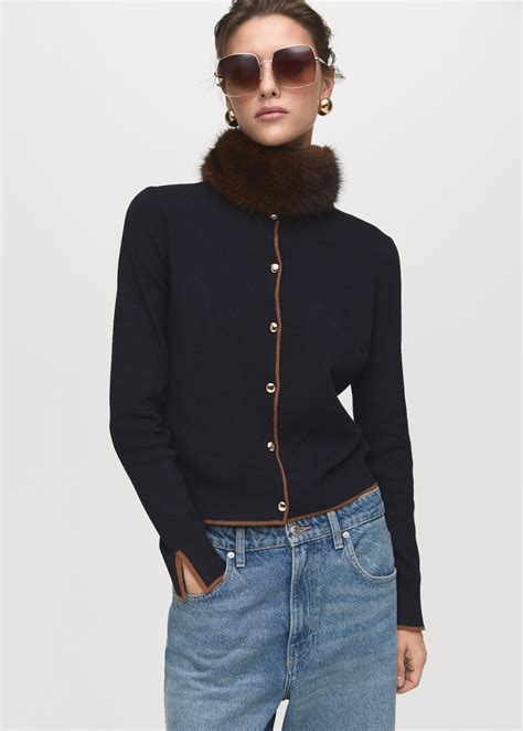 Cardigan fendu sur les poignets - Femme | MANGO Canada