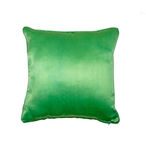 Buy Maspar Solid Polyester Satin Cushion Cover Green