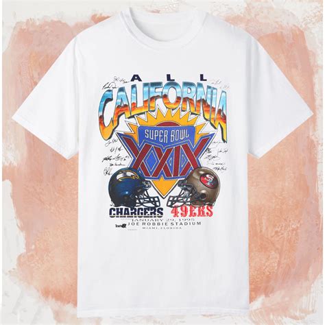 1995 All California Super Bowl XXIX Chargers vs 49ers T-shirt - TokoPyramid