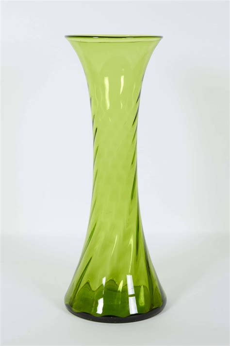 Blenko Green Blown Glass Floor Vase at 1stDibs | blenko floor vase ...