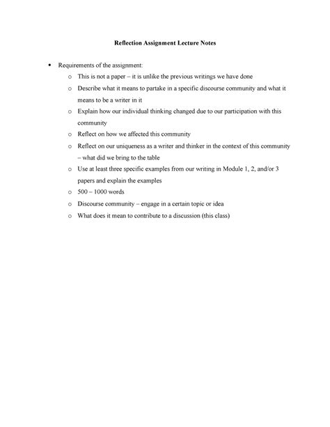 Image result for Reflection Assignment Examples