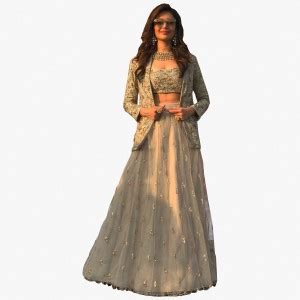 royalburn Embroidered Semi Stitched Lehenga & Crop Top - Buy royalburn ...