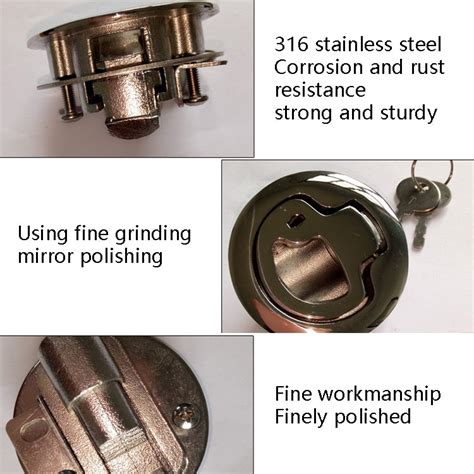 316 Stainless Steel Floor Buckle Ship Yacht Round Pull Ring Door Lock ...