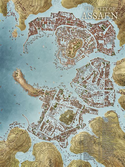 The City of Assaen (Public) | Daniel's Maps | Fantasy city map, Fantasy world map, Fantasy map ...