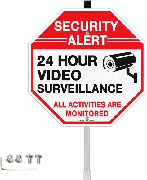 Amazon.com: Faittoo Security Sign Video Surveillance Sign with 36 ...