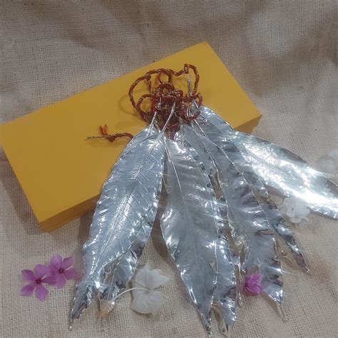 Silver Dipped Natural Mango Leaves -Toran/Door hanging – Light Jewels