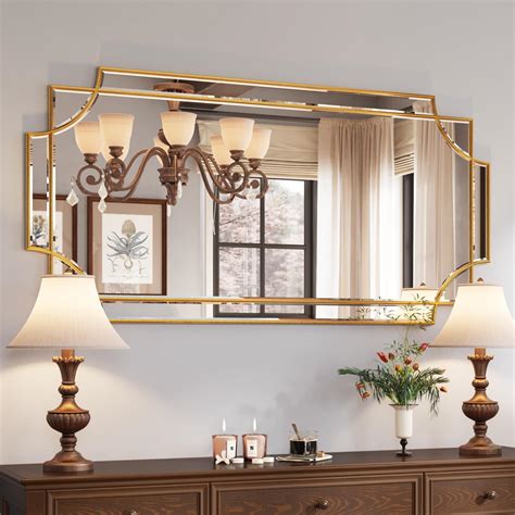 Kelly Miller 24"x48" Large Gold Mirror for Wall, Gold Traditional Wall ...