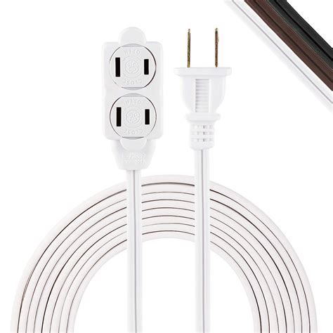 GE 3-Outlet Power Strip, 12 Ft Extension Cord, 2 Prong, 16 Gauge, Twist ...