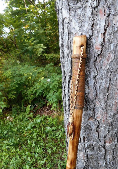 Wooden Walking Stick Walking Stick Handmade Hiking Staff Hand Carved ...