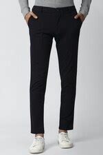 Buy Men Black Print Carrot Fit Formal Trousers Online - 637603 | Peter ...