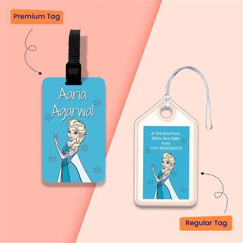 Personalized Bag Tags for Kids - Set of 5 - Frozen Design 8568876368003 ...