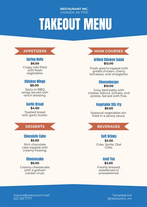 Create a Free Printable Menu 的图像结果