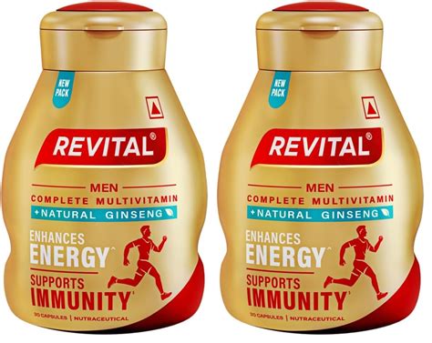Buy Revital H Multivitamin For Men (30 Capsules) With Natural Ginseng ...