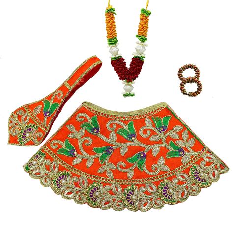 The Holy Mart Silk Durga Devi Lehenga Chunari (lehenga with patka ...