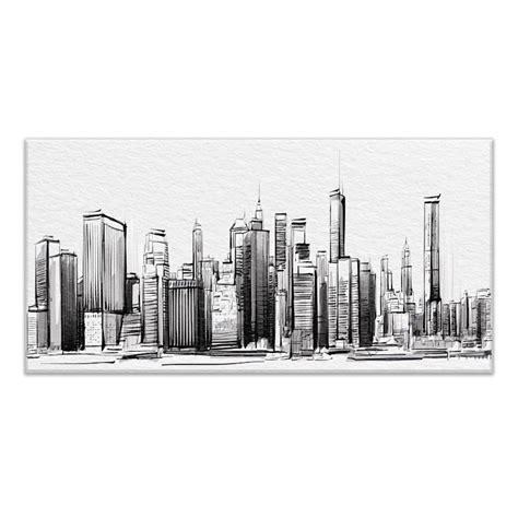 Cityscape Canvas Wall Art, 12x24