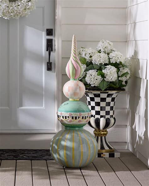 MacKenzie-Childs Courtly Check Teapot Boxwood Topiary | Horchow