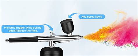 HANNEA® Airbrush Kit Rechargeable LCD Air brush Spray Gun with 3 ...