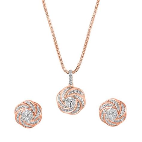 Diamond Pendant Sets for Women Online | ORRA Pendant Set & Earrings