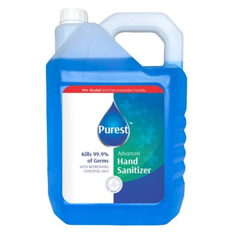 Purest Advanced Blue Liquid Sanitizer Hand Sanitizer 68% Alcohol-Based ...