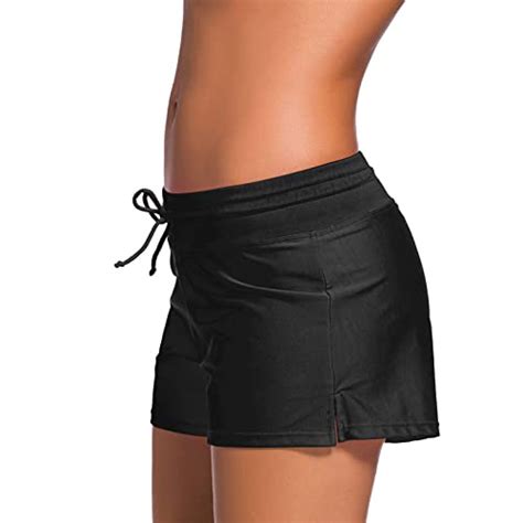 Buy WILLBOND Women Swimsuit Shorts Tankini Swim Briefs Side Split Plus ...
