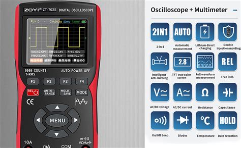 Zotek Zt-702S 2 In 1 Handheld Digital Automotive Oscilloscope ...