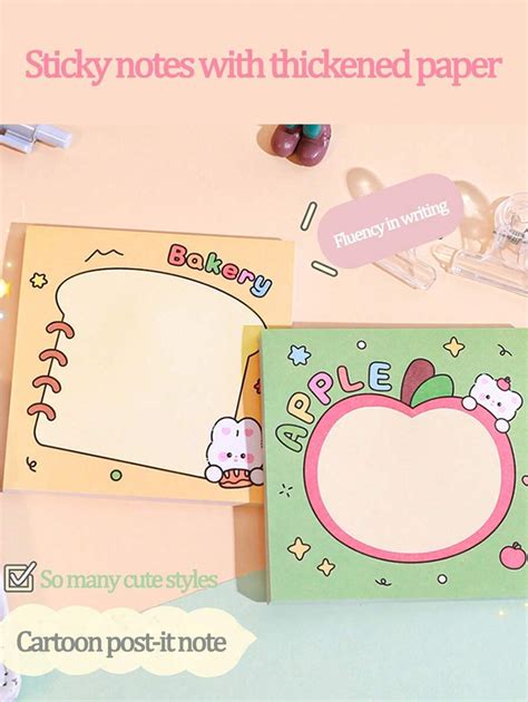 4pcs Assorted Cartoon Tear-Off Memo Pads, Sticky Notes, Planner Notepad ...