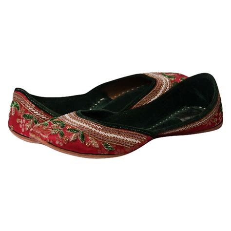 ALL ABOUT TOE Women's Juti Velvet Embroidered Multicolour Shoes|Flat ...