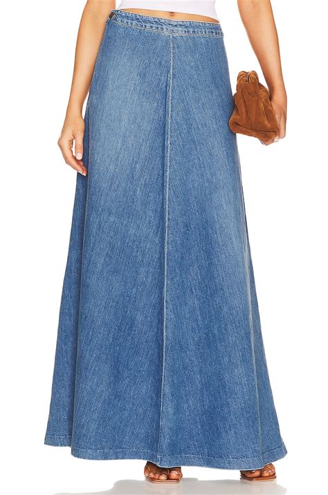 NILI LOTAN Astrid Denim Skirt in Summer Wash | REVOLVE