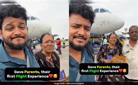 Indian man fulfills parents' first flight dream, heartwarming video ...
