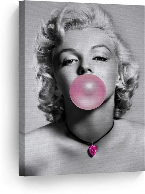 Amazon.com: Smile Art Design Marilyn Monroe Pink Bubble Gum Black and ...