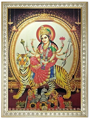 Buy ArtX Wood Pooja Photo Frame Hanuman Dronagiri Parvat Gold Plated ...