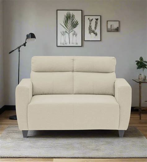 Burban Fabric 2 Seater Sofa In Maple Cream Colour