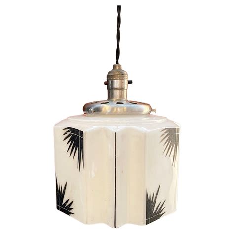 Art Deco Milk Glass Pendant Light at 1stDibs | art deco pendant lights ...