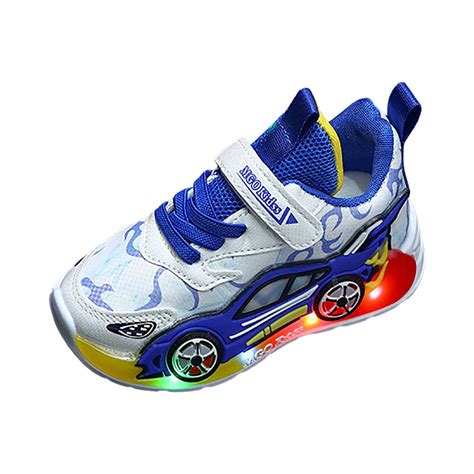 mgoYE Baby Boy Shoes Light Up Shoes Breathable Led Flashing Sneakers Luminous Toddler Boys Light ...