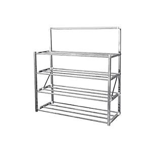 4 TIER STAINLESS STEEL INSTALLATION FREE FOLDABLE/FOLDING SHOE/SHOES ...