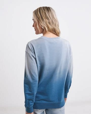 Pure Cotton Crew Neck Tie Dye Scatter Embellished Sweatshirt | Ambrose ...