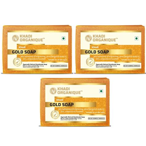 Buy Khadi Organique Gold Soap For Brightening & Whitening Skin Pack Of ...
