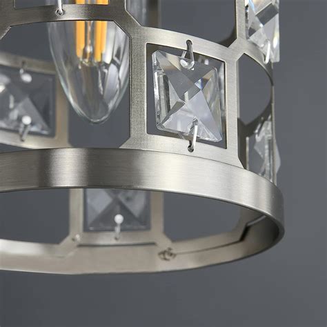 Buy 1-Light Farmhouse Pendant Light, Mini Chandelier with Brushed ...