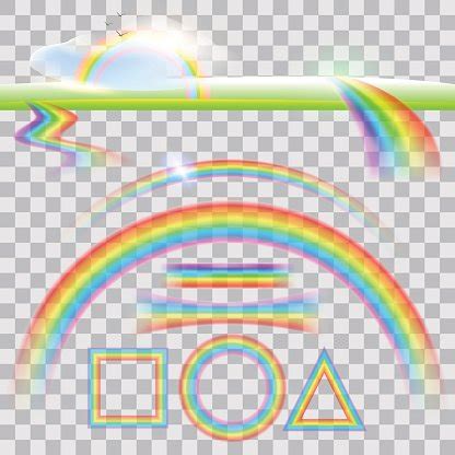Set Of Different Shapes Of Realistic Rainbows. Stock Vector | Royalty ...