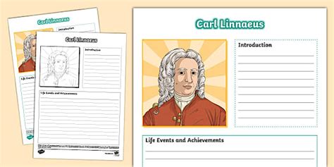 Carl Linnaeus Biography Template - Twinkl