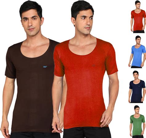 LUX VENUS Men's Round Neck Half Sleeve Cotton Vest Pack of 6 – Bimla ...