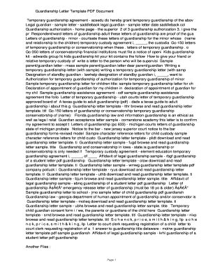 Fillable Online puvm Guardianship Letter Template PDF ...
