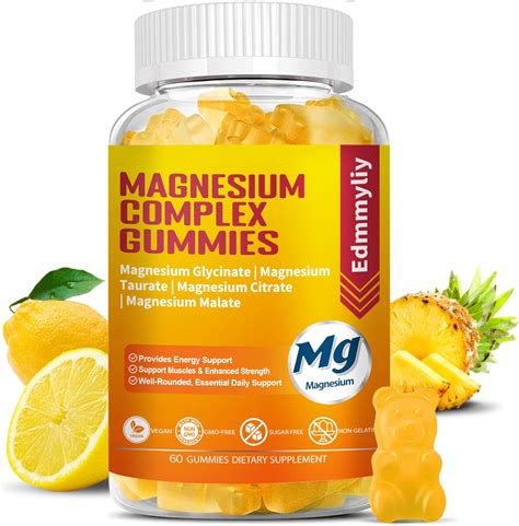 Amazon.com: VIFSSG Magnesium Glycinate Gummies 500 Mg, Triple Magnesium Complex Sugar-Free ...