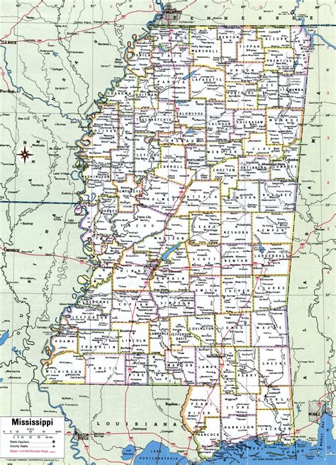 Printable Mississippi County Map