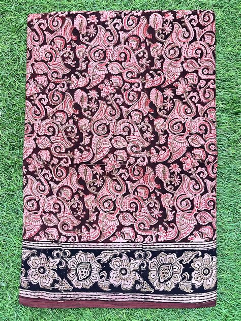 Hand Block Printed Kalamkari Saree KCH-M079 – JSP Handlooms