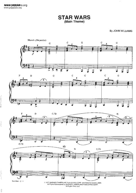 John Williams-Star Wars Main Theme Sheet Music pdf, - Free Score Download ★