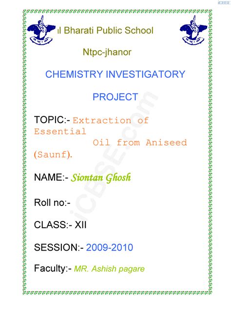 Icbse - Bestest.... - Bal Bharati Public School Ntpc-jhanor CHEMISTRY ...