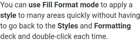 What is the utility of Fill Format mode for a style in a document ...