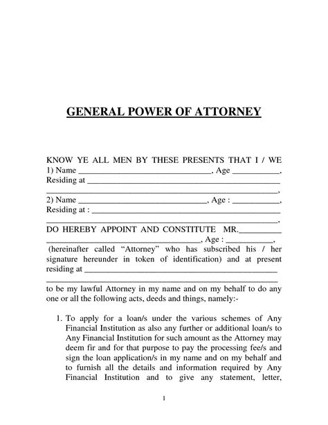 Corporate Power Of Attorney Template