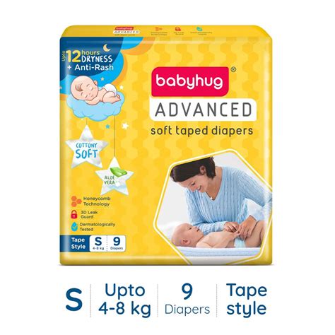Babyhug Advanced Tape Style Diapers Small (S) - 9 Pieces – Krazy ...